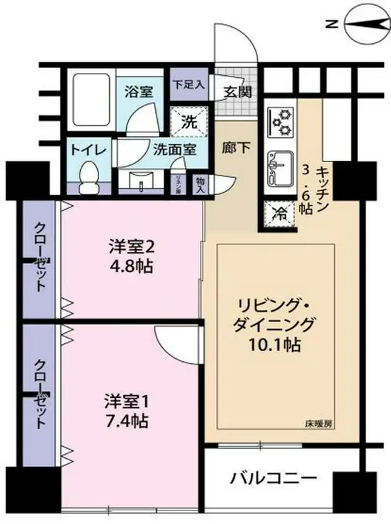 高輪グランドパームス 6階階 間取り