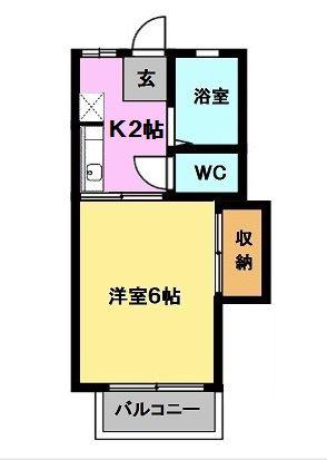 アーバン折立 南棟(1K/2階)の間取り写真