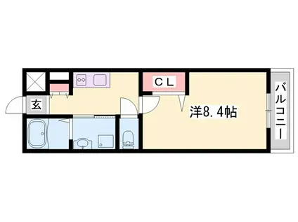 ペガサスII(1K/1階)の間取り写真