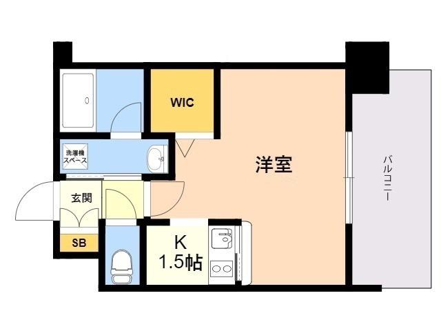 エンクレスト博多REY(1K/5階)の間取り写真