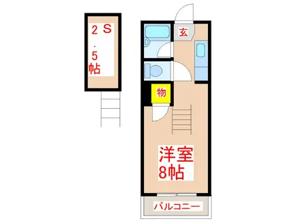 エース平之町(ワンルーム/1階)の間取り写真
