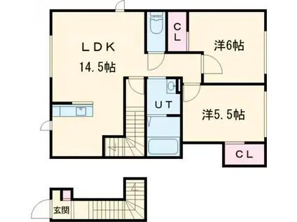 PUMPKIN TOKUDA A(2LDK/2階)の間取り写真