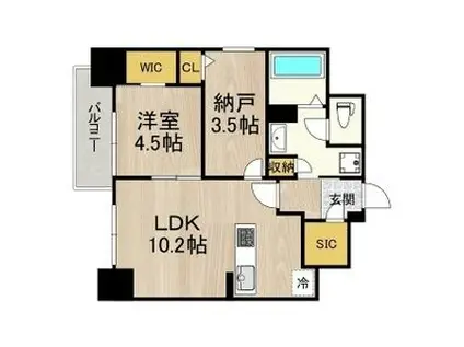 ルフォンプログレ新町(1SLDK/3階)の間取り写真