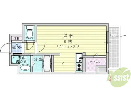 ラルーチェ北梅田(ワンルーム/6階)の間取り写真