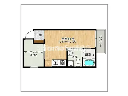 ガレット南福岡(ワンルーム/2階)の間取り写真