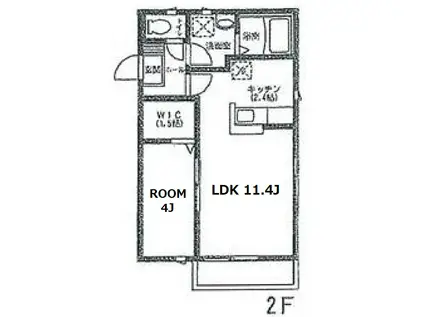 エクセルコート(1LDK/2階)の間取り写真