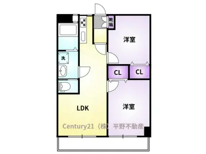 組坂ビル8(2LDK/1階)の間取り写真