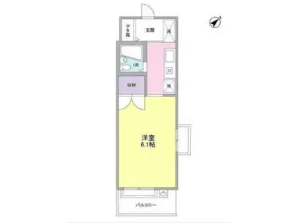 クラールパラシオン目黒東山(ワンルーム/2階)の間取り写真