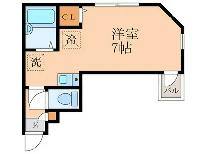 グルワール(ワンルーム/3階)の間取り写真