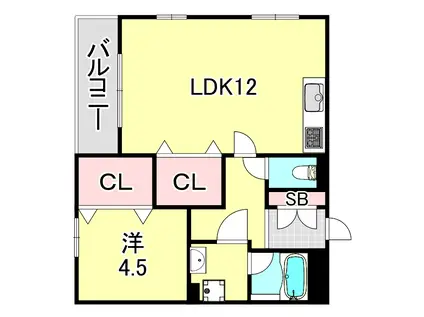 イングカーサ本山(1LDK/2階)の間取り写真