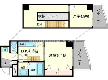 ZEUSFAIRYWING(2DK/6階)の間取り写真