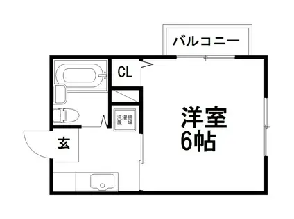 プレール北白川(1K/1階)の間取り写真