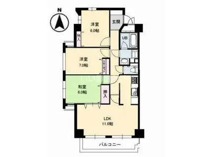 メゾン・ド・ナリヤB棟(3LDK/8階)の間取り写真