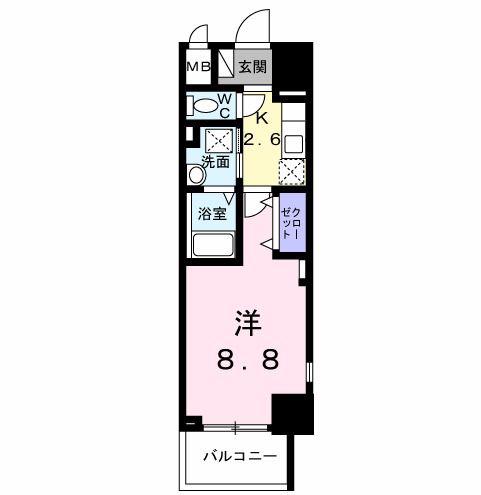 BRIGHT GATE 名古屋(1K/3階)の間取り写真