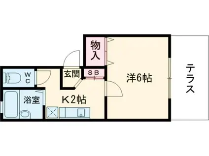 フローラ新大宮(1K/1階)の間取り写真