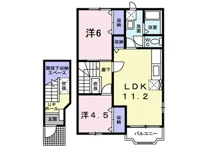 プリマヴェーラI(2LDK/2階)の間取り写真
