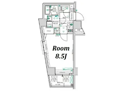 アンベリール墨田(1K/3階)の間取り写真