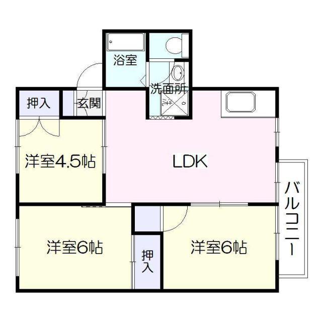 セジュール美代(3LDK/2階)の間取り写真