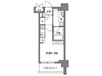ティーエルアールレジデンス川崎大師(ワンルーム/7階)の間取り写真