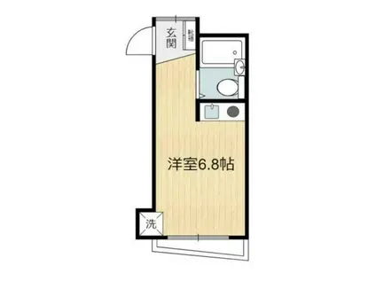 ラビアン西調布(1K/2階)の間取り写真