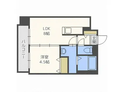 PRIME URBAN北11条(1LDK/10階)の間取り写真