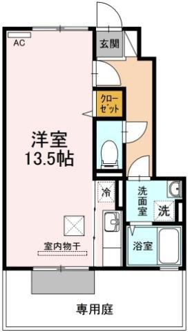 ＪＲ牟岐線 中田駅(徳島) 徒歩19分 2階建 築21年(ワンルーム/1階)の間取り写真
