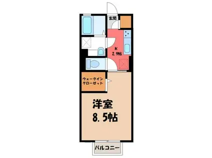 クラレス A(1K/2階)の間取り写真