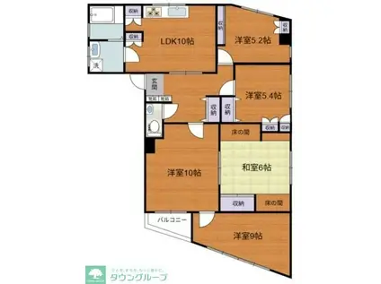 第10小野ビル(5LDK/4階)の間取り写真