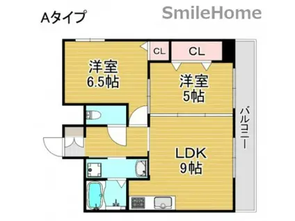 ACCESS(2LDK/6階)の間取り写真