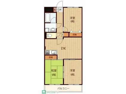 CIELO・GARDEN II(3DK/2階)の間取り写真