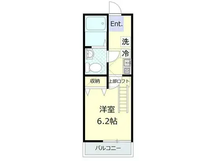 セレーノ金沢八景(1K/2階)の間取り写真