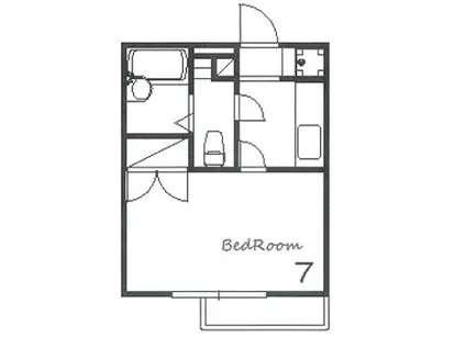 ジュネス白国(1K/2階)の間取り写真