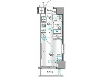 グランド・ガーラ新横浜ノース(1K/9階)の間取り写真