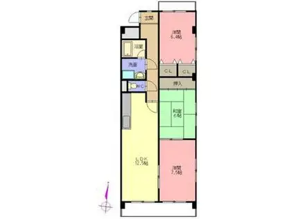 ラピス ド 相生(3LDK/1階)の間取り写真