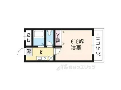 二条CUBE(1K/2階)の間取り写真
