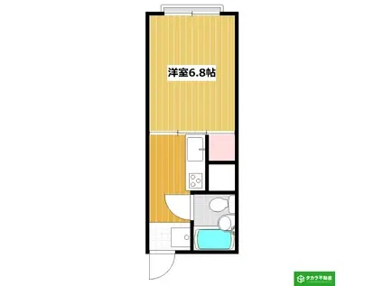 トライフォース元町(1K/1階)の間取り写真
