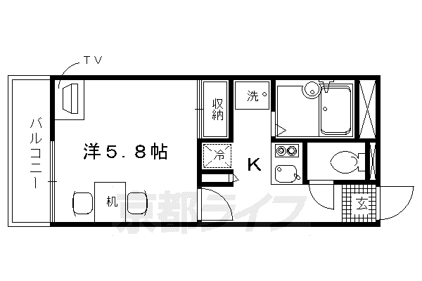 レオパレスタウンディ(1K/2階)の間取り写真