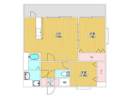 アモント コウセイ (2LDK/12階)の間取り写真