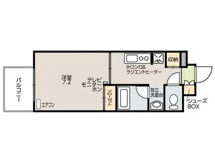 イースト STUDENT COURT(1K/11階)の間取り写真