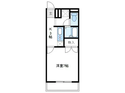 アンプルール フェール ロマン(1K/2階)の間取り写真