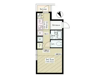 プリエール諏訪(1K/3階)の間取り写真