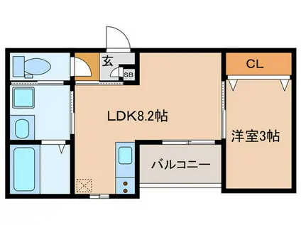 CRECIA刈谷(1LDK/3階)の間取り写真