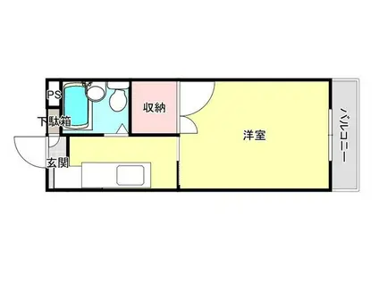 メゾン西古松(1K/4階)の間取り写真