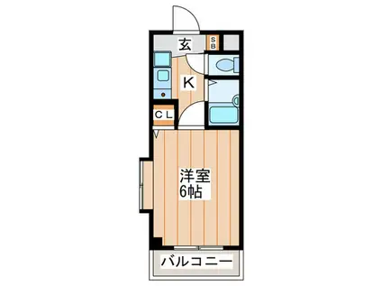 フリーディオ寝屋川(1K/2階)の間取り写真