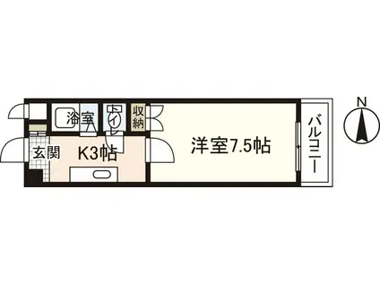 メゾンミカド(1K/4階)の間取り写真