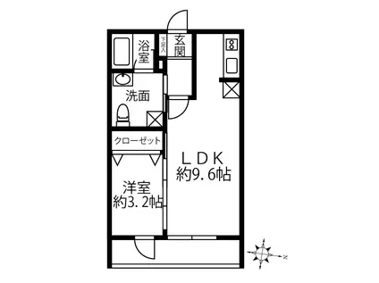シャインヒルズ(1LDK/2階)の間取り写真