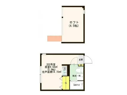 ハーモニーテラス南砂II(ワンルーム/2階)の間取り写真