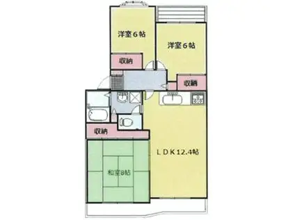 ロイヤルハイツⅠ(3LDK/4階)の間取り写真