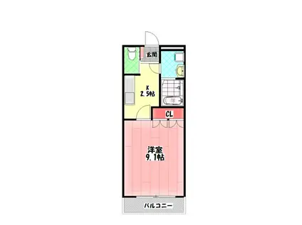 OPUS ONE(1K/5階)の間取り写真