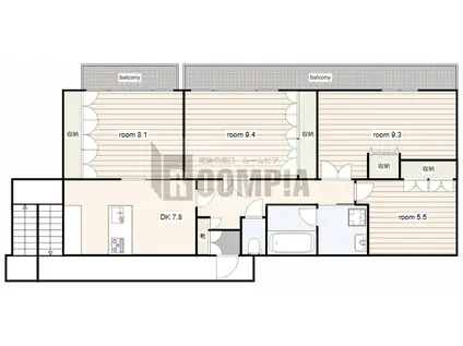 丸山ビル(4DK/3階)の間取り写真